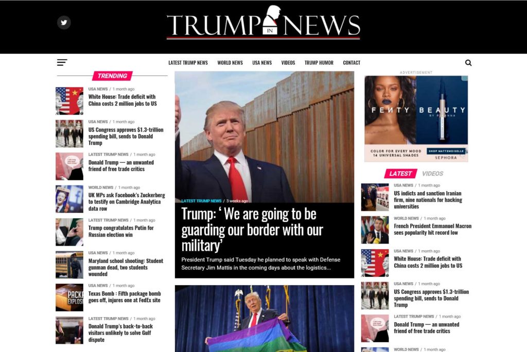 Trump In News Website