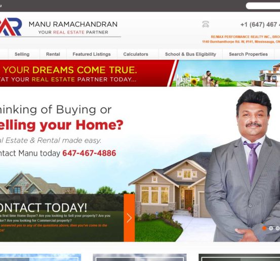 Manu Ramachandran Realtor Website