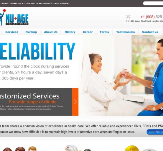 Nu-age Healthcare Website